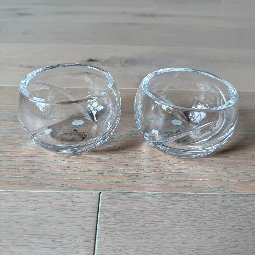 Vintage TIFFANY & CO Swirl Optic Crystal Bowl Tealight Holder